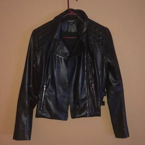 Bebe black leather jacket